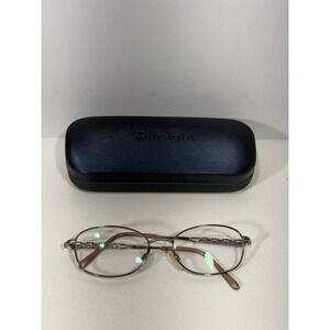 Tura Mod 939 VIO Oval Eyeglasses frames Violet Metal Chain Link 51-17-135 Case